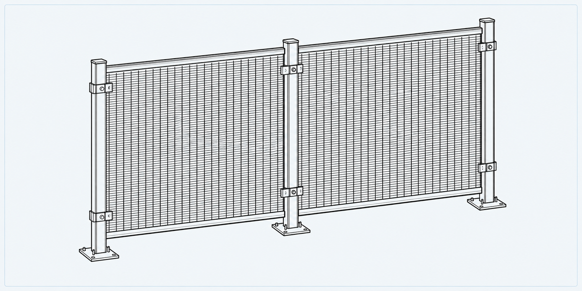 Anti Climb Fence structure detail image showing key components and connections