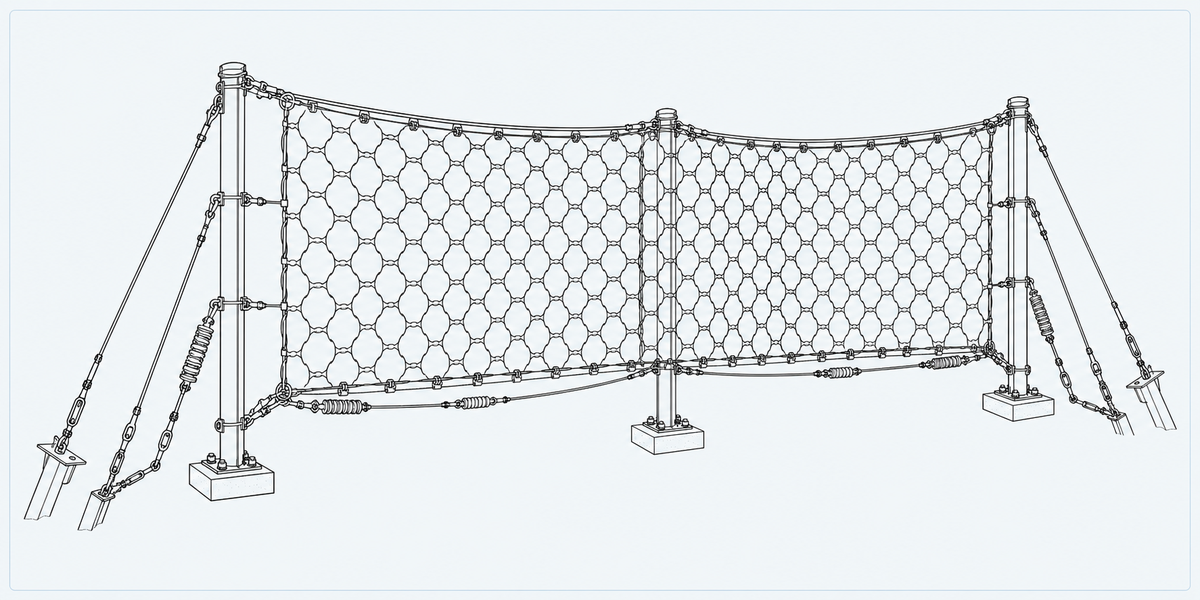 Passive Slope Protection Net structure detail image showing key components and connections