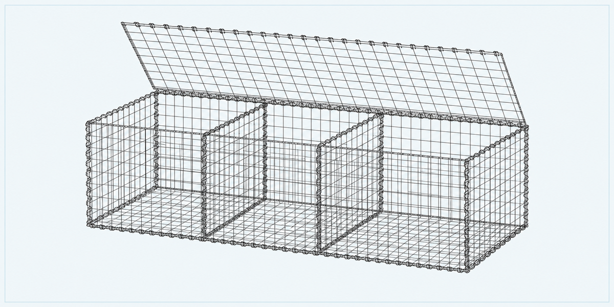Welded Gabion Box structure detail image showing key components and connections